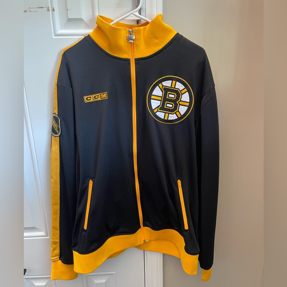 Ccm Boston bruins Stanley cup champions track jacket. Size L. New without tags